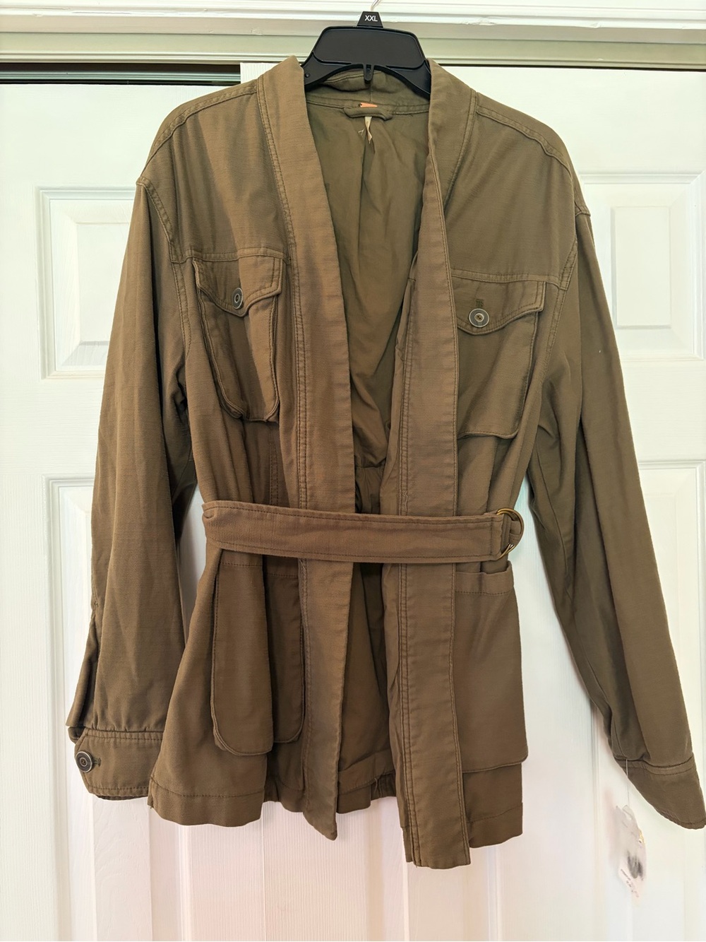 Free People Olive Utility Belted Field Jacket